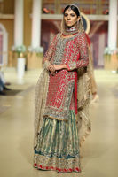 Pakistani Shocking Pink Gota Work Silk Gharara (3-Piece) - Image 4