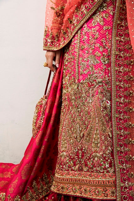 Coral & Bougainvillea Pink Silk Farshi Gharara (3-Piece) - Image 5