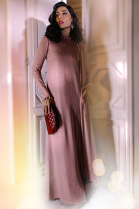 Dusty Rose Sequin Chiffon Gown (3-Piece) - Image 1