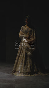 Pakistani Blush Embroidered Net Bridal Gown (2-Piece) - Image 10