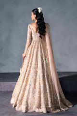 Pakistani Blush Embroidered Net Bridal Gown (2-Piece) - Image 4