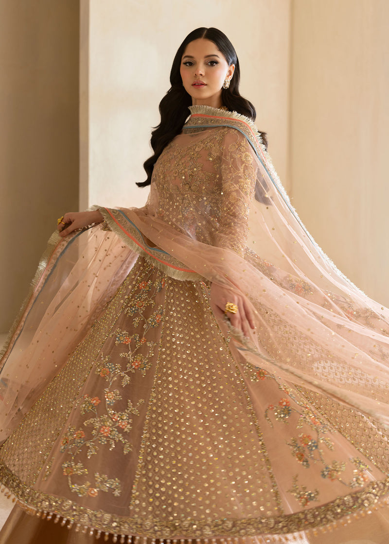 Dusty Pink Embroidered Net Gown (3-Piece) - Image 7