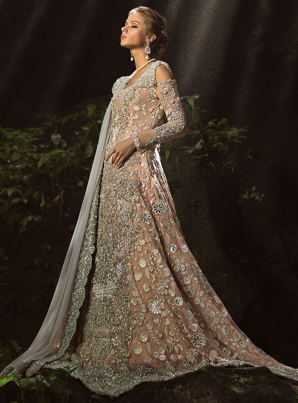 Light Pink Embellished Net Gown (2-Piece) - Image 4