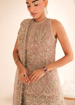 Pakistani Mauve Embroidered Net Gown (2-Piece) - Image 4