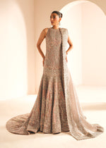 Pakistani Mauve Embroidered Net Gown (2-Piece) - Image 5