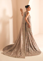 Pakistani Mauve Embroidered Net Gown (2-Piece) - Image 7
