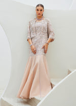 Soft Pink Embroidered Net & Raw Silk Gown (3-Piece) - Image 9