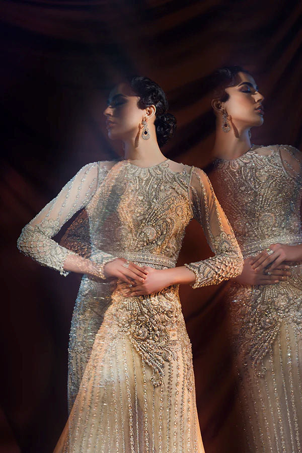 Pastel Embellished Net Evening Gown (1-Pc) - Image 2