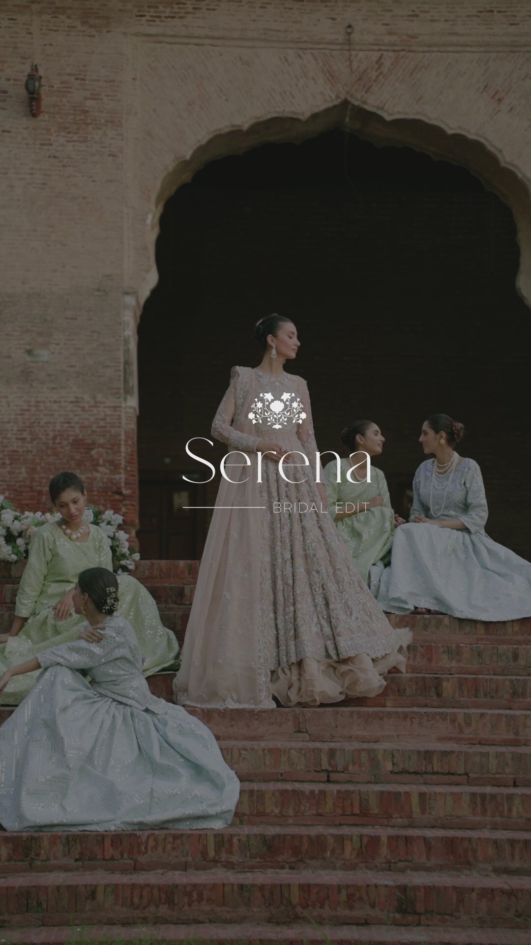 Blush Nude Embellished Net Bridal Gown (2-Piece) - Image 2