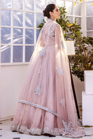 Pakistani Pastel Pink Embroidered Net Bridal Gown (2-Piece) - Image 7