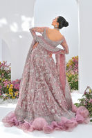 Pakistani Mauve Swarovski Embellished Net Bridal Gown (2-Piece) - Image 4