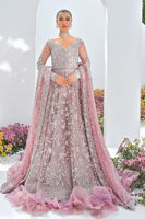 Pakistani Mauve Swarovski Embellished Net Bridal Gown (2-Piece) - Image 7