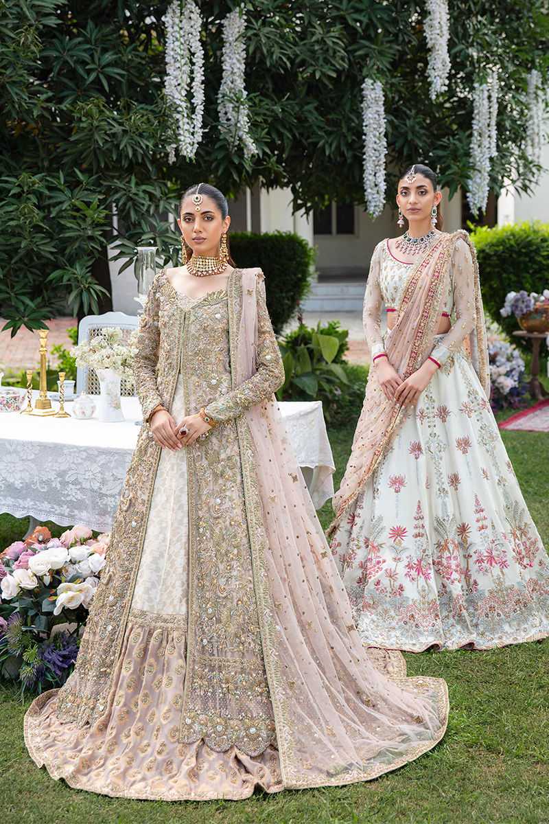 Pakistani Blush Pink Hand-Embellished Net Bridal Gown (3-Piece) - Image 1