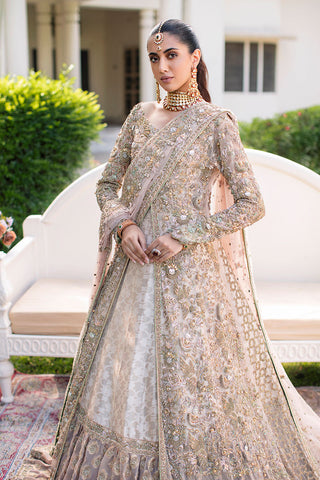 Pakistani Blush Pink Hand-Embellished Net Bridal Gown (3-Piece) - Image 5