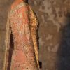 Pakistani Peach Zardozi Mirror Work Net Bridal Gown (2-Piece) - Image 2
