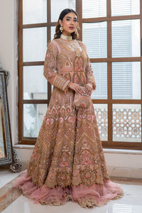 Pakistani Pink Embellished Organza Bridal Gown (2-Piece) - Image 3