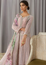 Pakistani Powder Pink Hand-Embellished Organza Gown (3-Piece) - Image 3