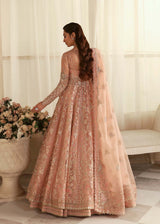 Pakistani Peach Hand-Embellished Organza Bridal Gown (2-Piece) - Image 4
