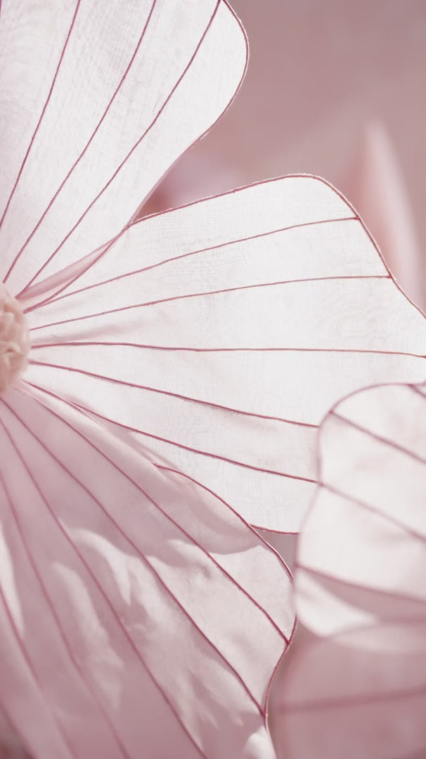 Soft Blush 3D Rose Organza Silk Gown (2-Piece) - Image 6