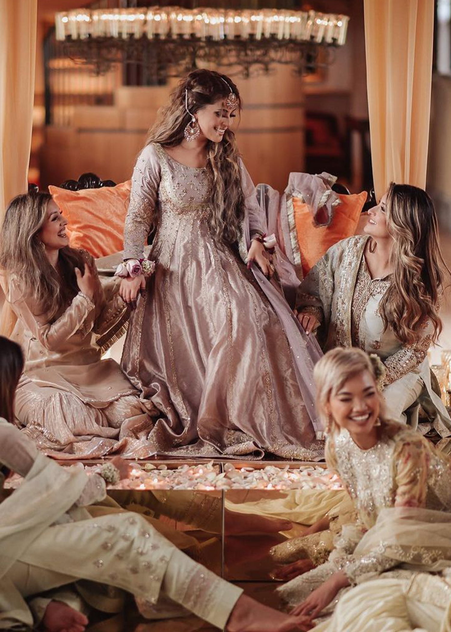 Pakistani Dusty Mauve Embellished Silk-Blend Gown (1-Pc) - Image 2