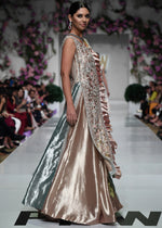 Pakistani Blush Pink Embellished Tissue Gown (2-Piece) - Image 4