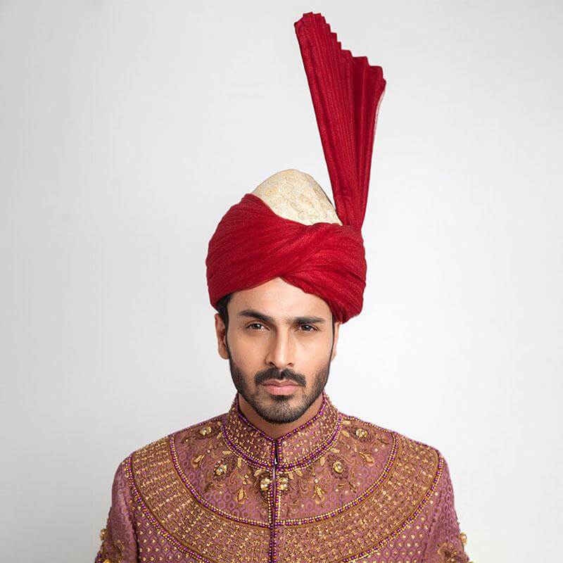 Pink and Copper Zardozi Jamavar Silk Sherwani (3-Piece) - Image 3