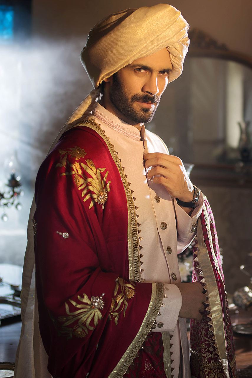 Light Pink Embroidered Raw Silk Sherwani (3-Piece) - Image 2