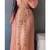 Pakistani Peach Zari Embroidered Georgette Kaftan (1-Pc) - Image 3