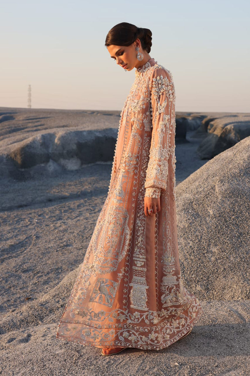 Blush Pink Embroidered Organza Jacket & Crepe Silk Kaftan (3-Piece) - Image 2