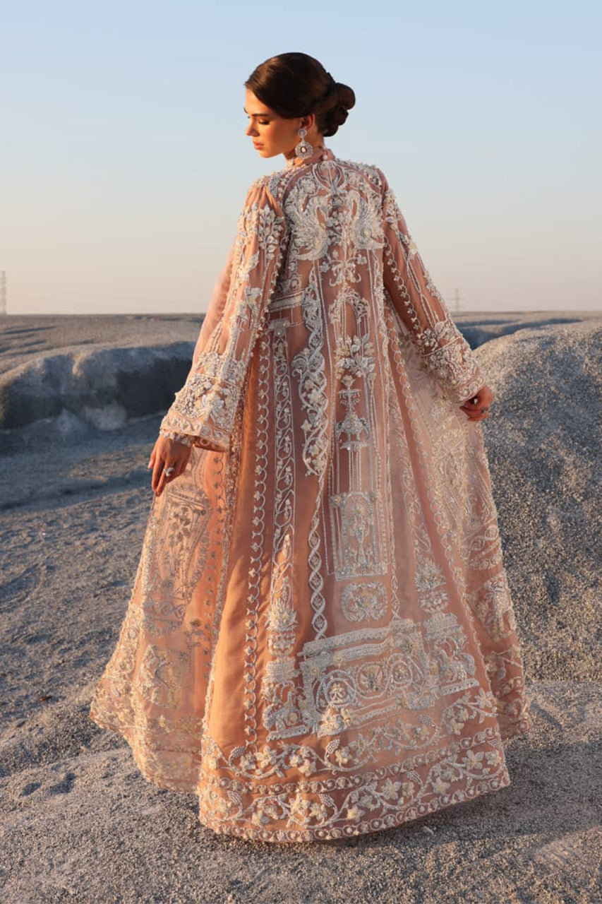 Blush Pink Embroidered Organza Jacket & Crepe Silk Kaftan (3-Piece) - Image 4