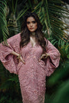 Pakistani Blush Rose Zardosi Silk Chiffon Kaftan (1-Pc) - Image 2