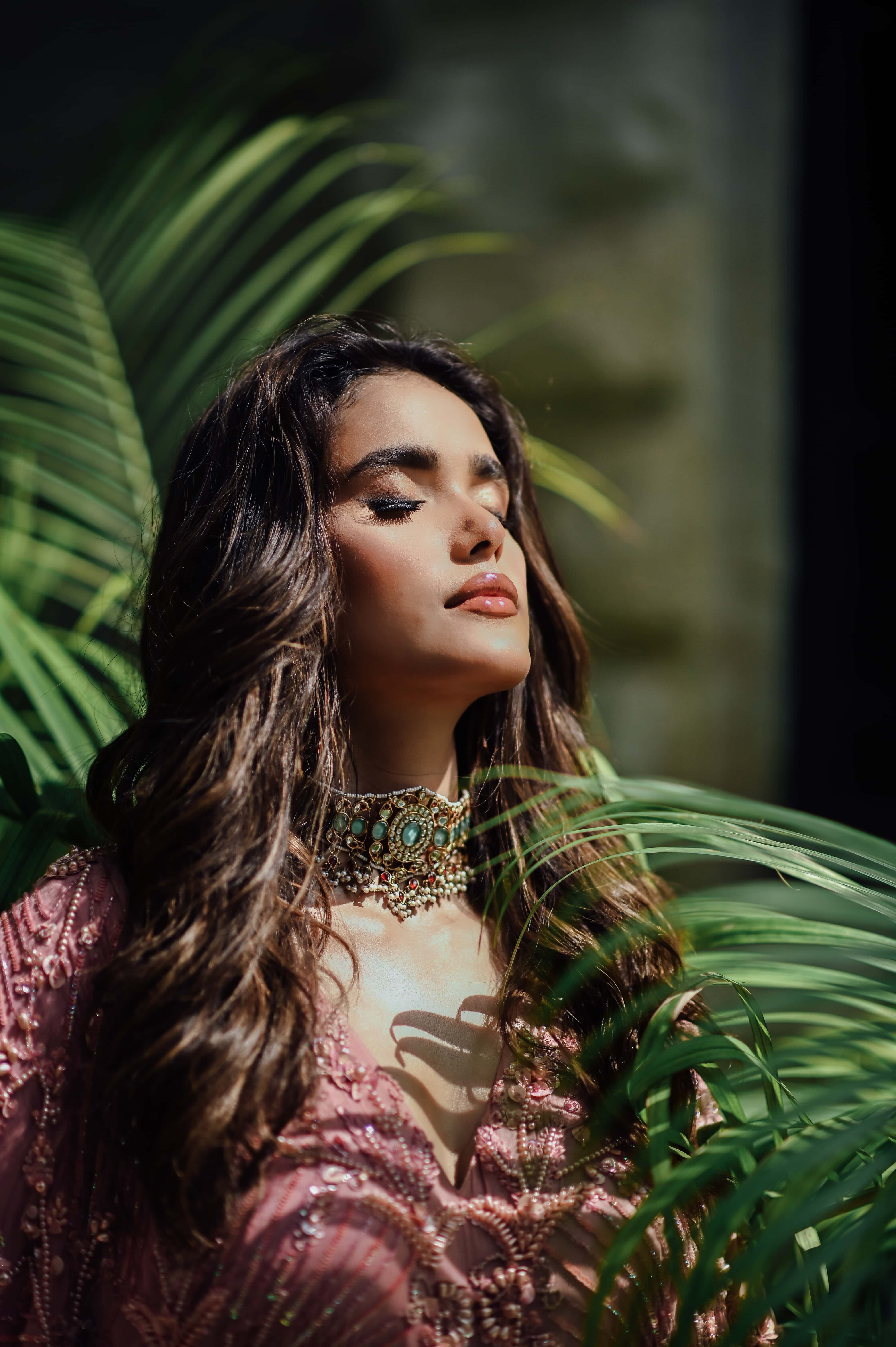 Pakistani Blush Rose Zardosi Silk Chiffon Kaftan (1-Pc) - Image 6