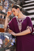 Cerise Pink Handworked Silk Kaftan (1-Pc) - Image 3