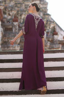 Cerise Pink Handworked Silk Kaftan (1-Pc) - Image 7