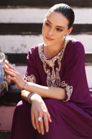 Cerise Pink Handworked Silk Kaftan (1-Pc) - Image 8