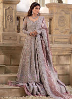 Blush Pink Embellished Banarsi Silk Kalidaar (3-Piece) - Image 2