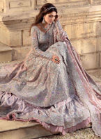 Blush Pink Embellished Banarsi Silk Kalidaar (3-Piece) - Image 4