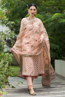 Blush Pink Zardozi Gota Jacquard Kalidar (3-Piece) - Image 2