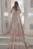 Peach Gold Tila Embroidered Net Kalidaar (3-Piece) - Image 3
