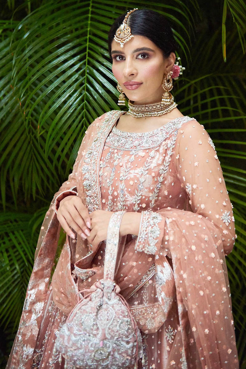 Blush Pink Embroidered Net Kalidar Dress (3-Piece) - Image 7