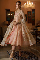 Pink Peach Zardozi Organza Kalidar Dress (3-Piece) - Image 3