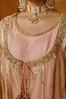 Pink Peach Zardozi Organza Kalidar Dress (3-Piece) - Image 8