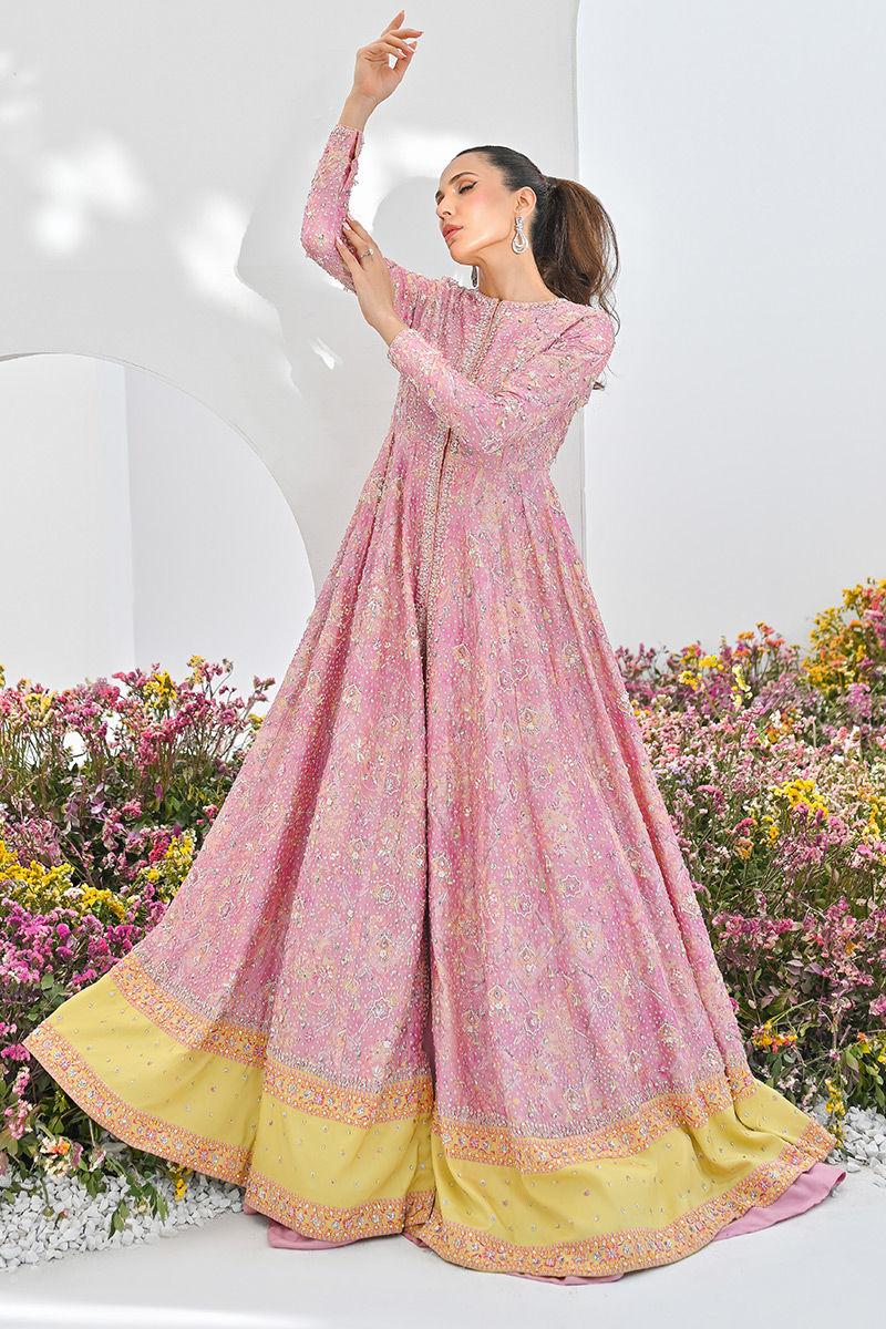 Mauve Embellished Pure Raw Silk Kalidar (1-Pc) - Image 3