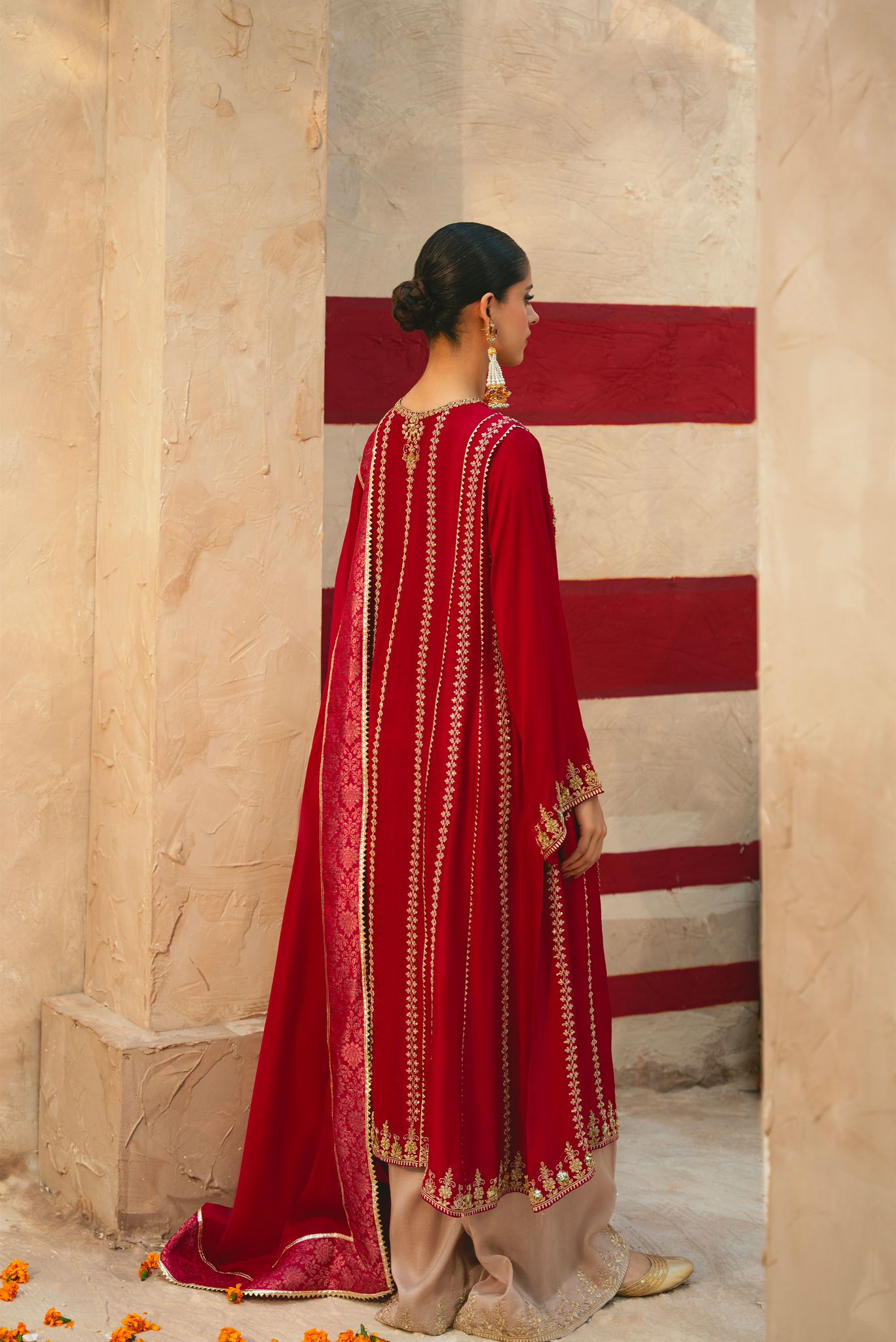 Magenta Zardozi Raw Silk Kalidaar (3-Piece) - Image 2