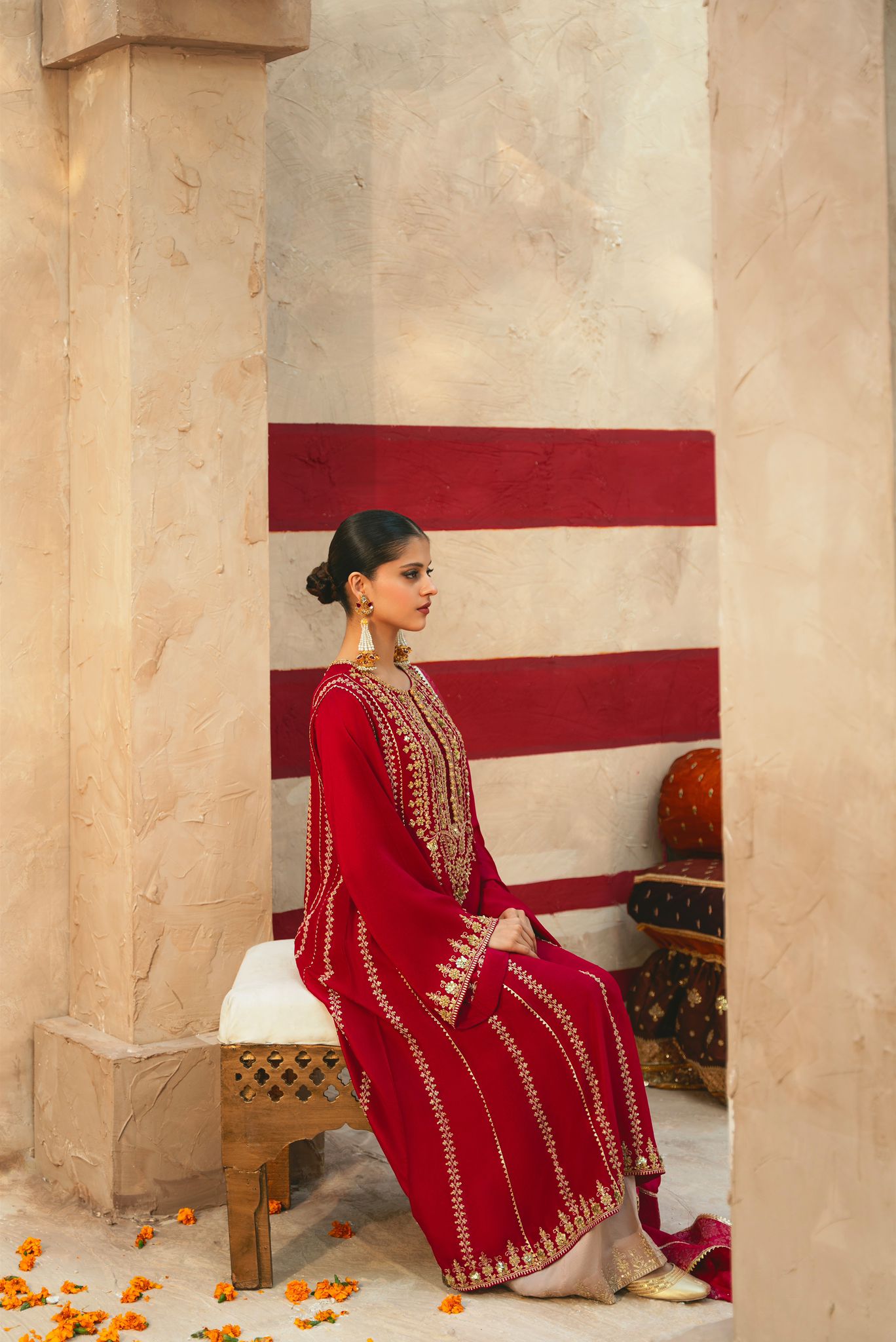 Magenta Zardozi Raw Silk Kalidaar (3-Piece) - Image 4