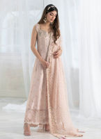 Pakistani Blush Pink Embellished Silk Kalidaar (2-Piece) - Image 3