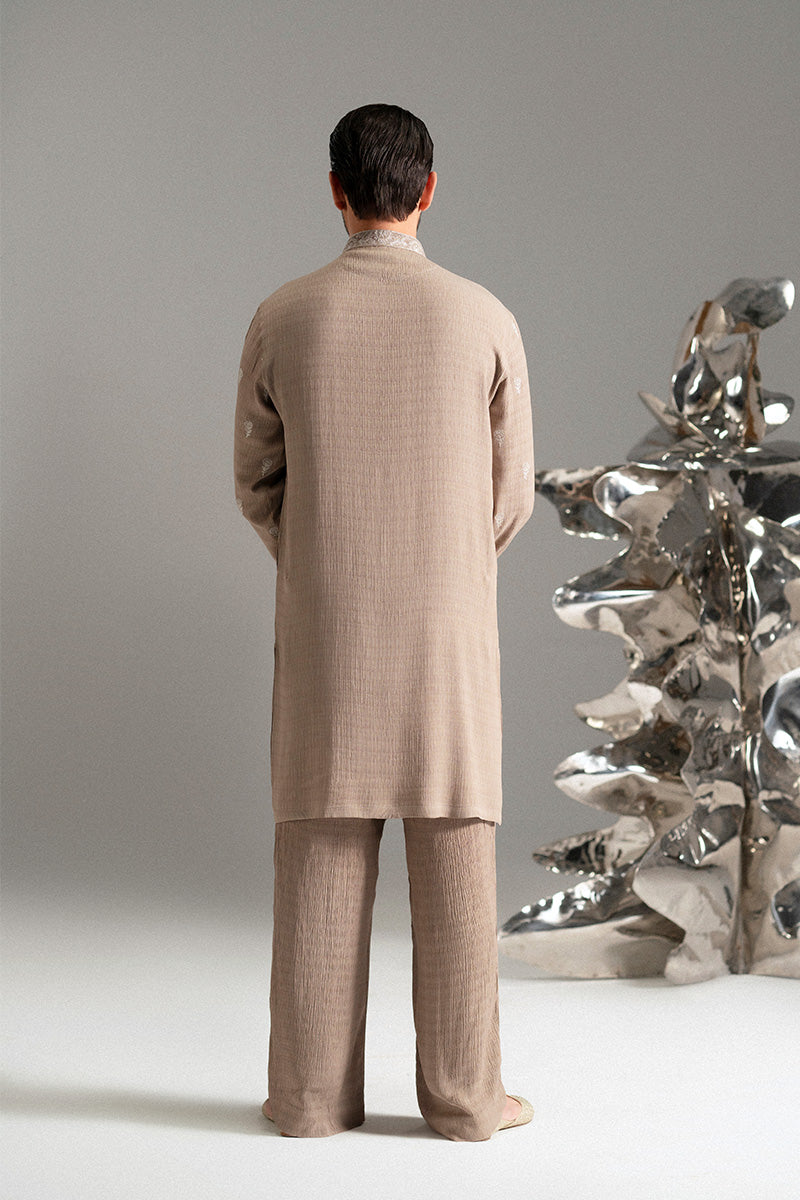 Mauve Pink Tilla Embroidered Silk-Blend Kurta Pajama (2-Piece) - Image 6