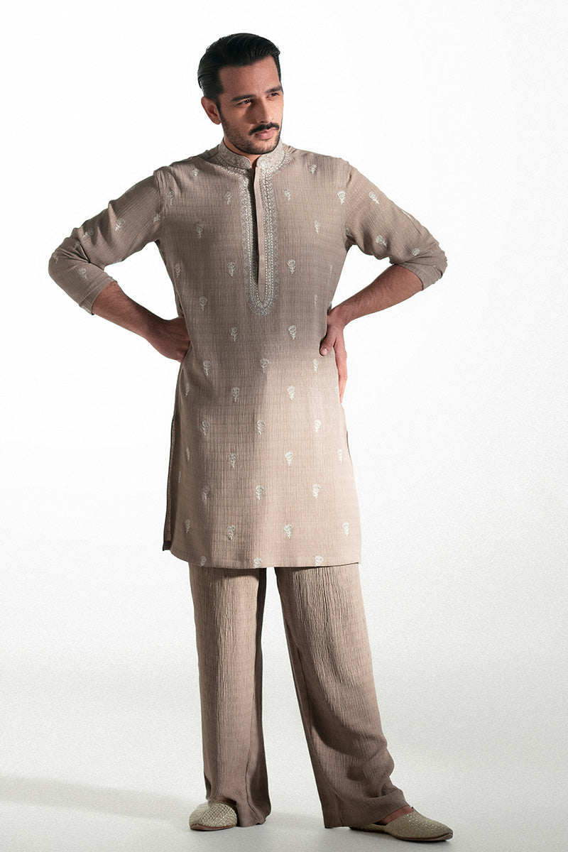 Mauve Pink Tilla Embroidered Silk-Blend Kurta Pajama (2-Piece) - Image 8