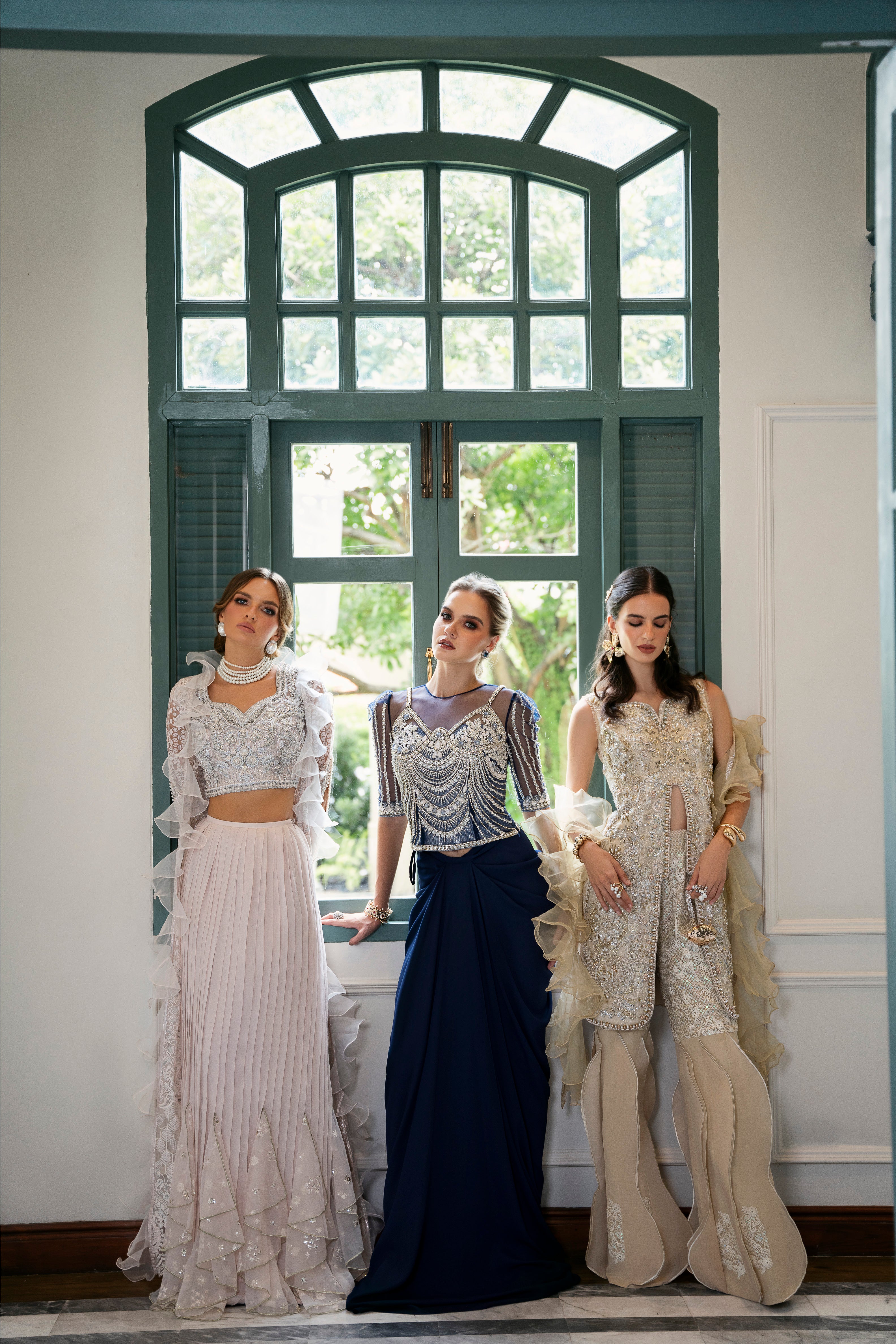 Blush Pink Embroidered Chiffon & Net Lehenga Choli (3-Piece) - Image 8