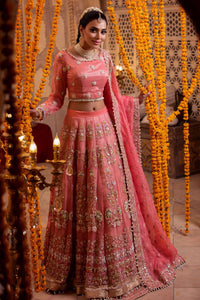 Fresh Pink Embroidered Cotton Net Lehenga Choli (3-Piece) - Image 2